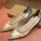 Mesh Rhinestone Transparent Women's Single Shoes Pointed High Heels Women - EX-STOCK Canada