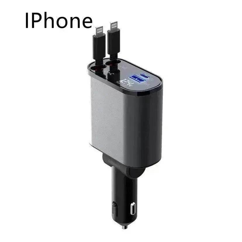 Metal Car Charger 100W Super Fast Charging Car USB And TYPE-C Adapter - EX-STOCK Canada