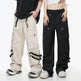 Metal Snap Fastener Detachable Webbing Multi-pocket Wide Leg Straight Overalls - EX-STOCK Canada