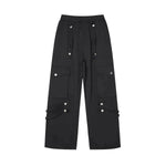 Metal Snap Fastener Detachable Webbing Multi-pocket Wide Leg Straight Overalls - EX-STOCK Canada