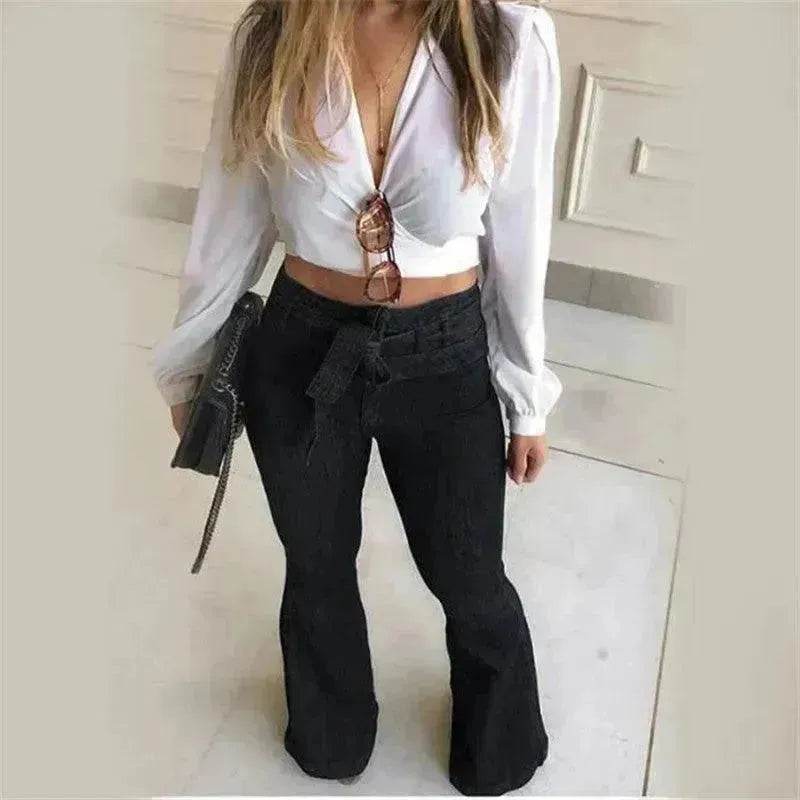 Women Wide Leg Denim Jeans High rise Wide leg bootcut Pants Trouser for Women - EX-STOCK Canada
