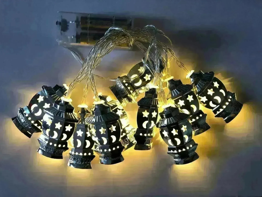 Middle East Arab Arab Ramadan Wrought Iron LED Palace Lantern String Light - EX-STOCK CANADA
