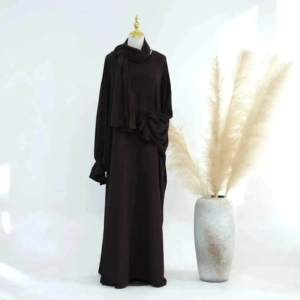 Middle East Dubai Turkey Solid Color Dress Leisure - EX-STOCK Canada