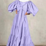 Middle East Europe and the United States Puff Sleeve Bandage More Wear French Robe Dress - EX-STOCK Canada