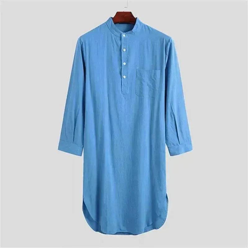 Fashionable and Elegant Middle Eastern Arab Stand Collar Robe Moroccan Men's Jalabiya - EX-STOCK Canada