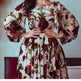 Middle Eastern Turkey Ruffled Rose Printed Bohemian Dress - EX-STOCK Canada