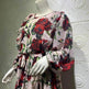 Middle Eastern Turkey Ruffled Rose Printed Bohemian Dress - EX-STOCK Canada