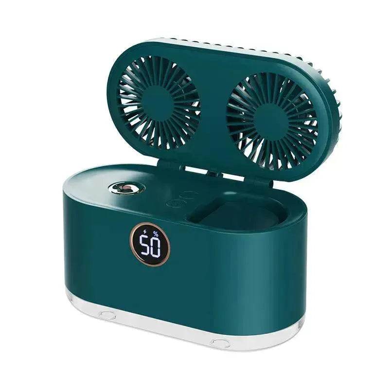 Mini Air Conditioner Fan Air Cooler USB Portable Table Top Desktop Fan Cooling with 3 Wind Speed LED Light for Home Office - EX-STOCK Canada
