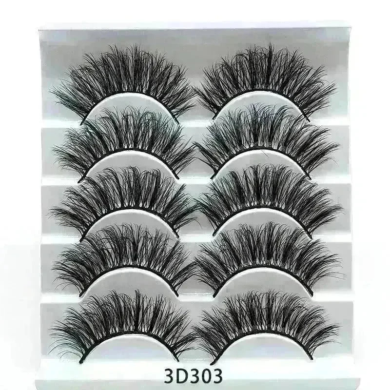Mink False Eyelashes 3D False Eyelashes Five Pairs Of Soft Cotton Stalk Eyelashes - EX-STOCK CANADA