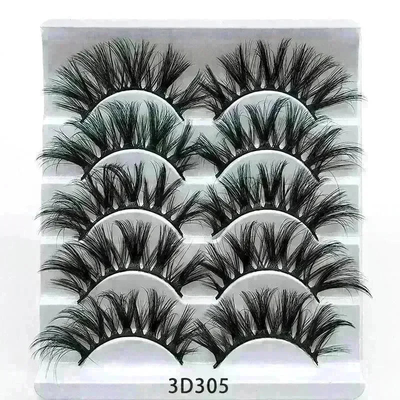 Mink False Eyelashes 3D False Eyelashes Five Pairs Of Soft Cotton Stalk Eyelashes - EX-STOCK CANADA
