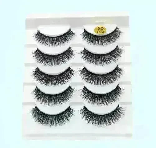 Mink False Eyelashes 3D False Eyelashes Five Pairs Of Soft Cotton Stalk Eyelashes - EX-STOCK CANADA