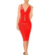 Mirror PU Leather Sleeveless V-neck Tight Dress - EX-STOCK CANADA