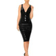 Mirror PU Leather Sleeveless V-neck Tight Dress - EX-STOCK CANADA