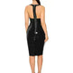 Mirror PU Leather Sleeveless V-neck Tight Dress - EX-STOCK CANADA