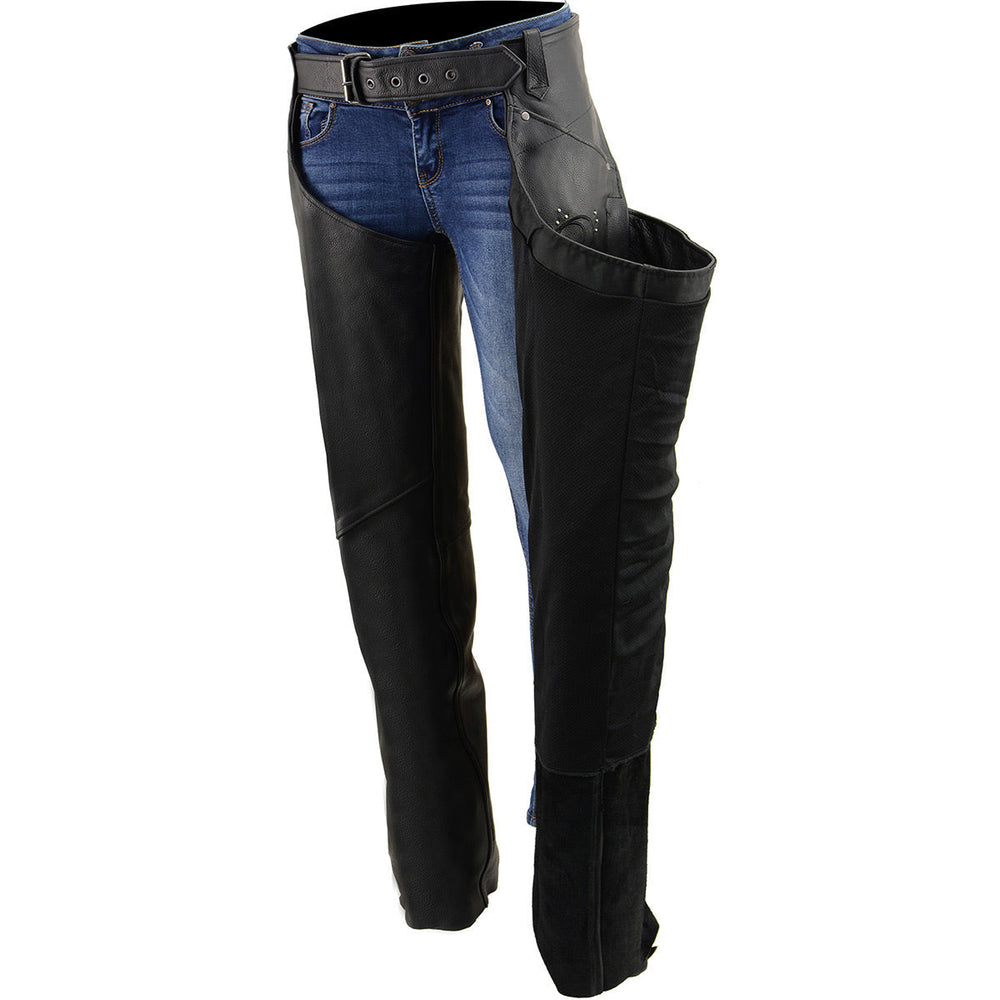 BOL/Open Road Pantalones de cuero para mujer con diseño de ala de gamuzaEX-STOCK Canada 