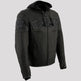 Milwaukee Leather Men's Crossover Scooter Jacket w/ Reflective Skulls & Full Sleeve Removable Hoodie 