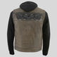 Gilet en cuir Milwaukee Leather pour hommes avec capuche et crâne | Gilet moto 2 en 1 