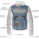 Gilet en cuir Milwaukee Leather pour hommes avec capuche et crâne | Gilet moto 2 en 1 