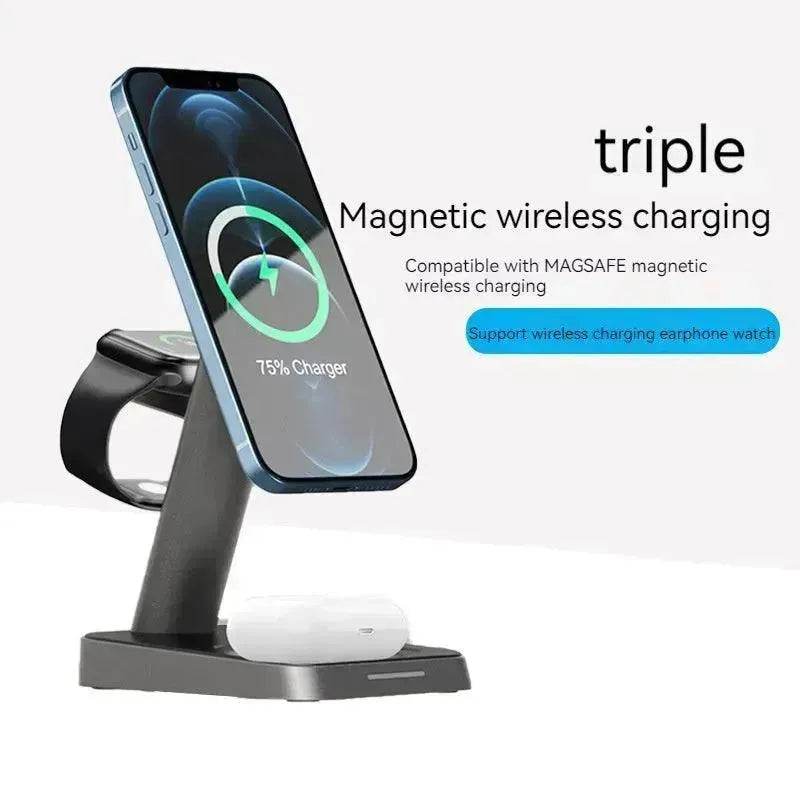 Mobile Phone Vertical Wireless Charger Watch Wireless Charger Mobile Phone Wireless Three-in-one Charger - EX-STOCK Canada