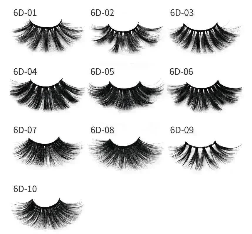 Nethong 25mm mink false eye lashes 6D three-dimensional messy cross-eye lashes Europe and the United States cross-border for eye lashes - EX-STOCK CANADA