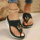 New Air Cushion Thong Sandals Summer Flip Flops Hollow Metal Buckle Wedges Shoes For Women Thick Sole Beach Shoes - EX-STOCK CANADA