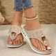 New Air Cushion Thong Sandals Summer Flip Flops Hollow Metal Buckle Wedges Shoes For Women Thick Sole Beach Shoes - EX-STOCK CANADA