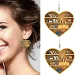 New Book Lovers Heart Librarian Earring - EX-STOCK CANADA