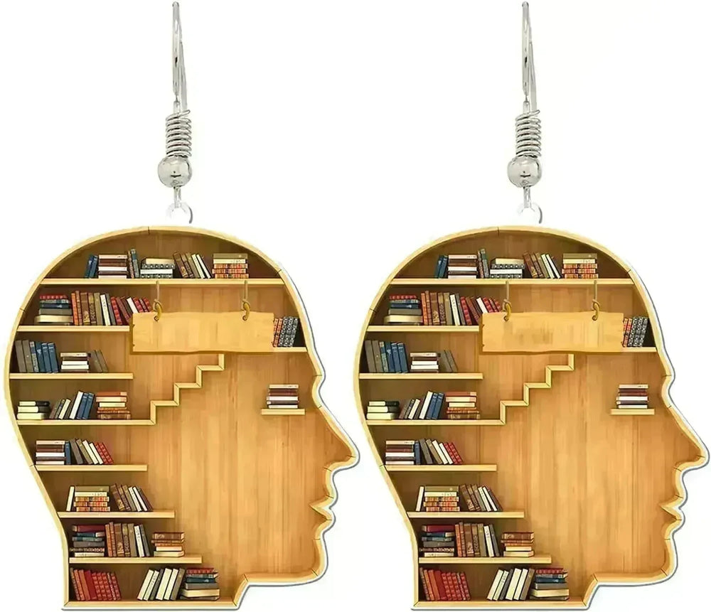 New Book Lovers Heart Librarian Earring - EX-STOCK CANADA