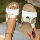 New Color Block Buckle Roman Shoes Summer Slides Flat Sandals Vacation Casual Beach Shoes For Women - EX-STOCK CANADA
