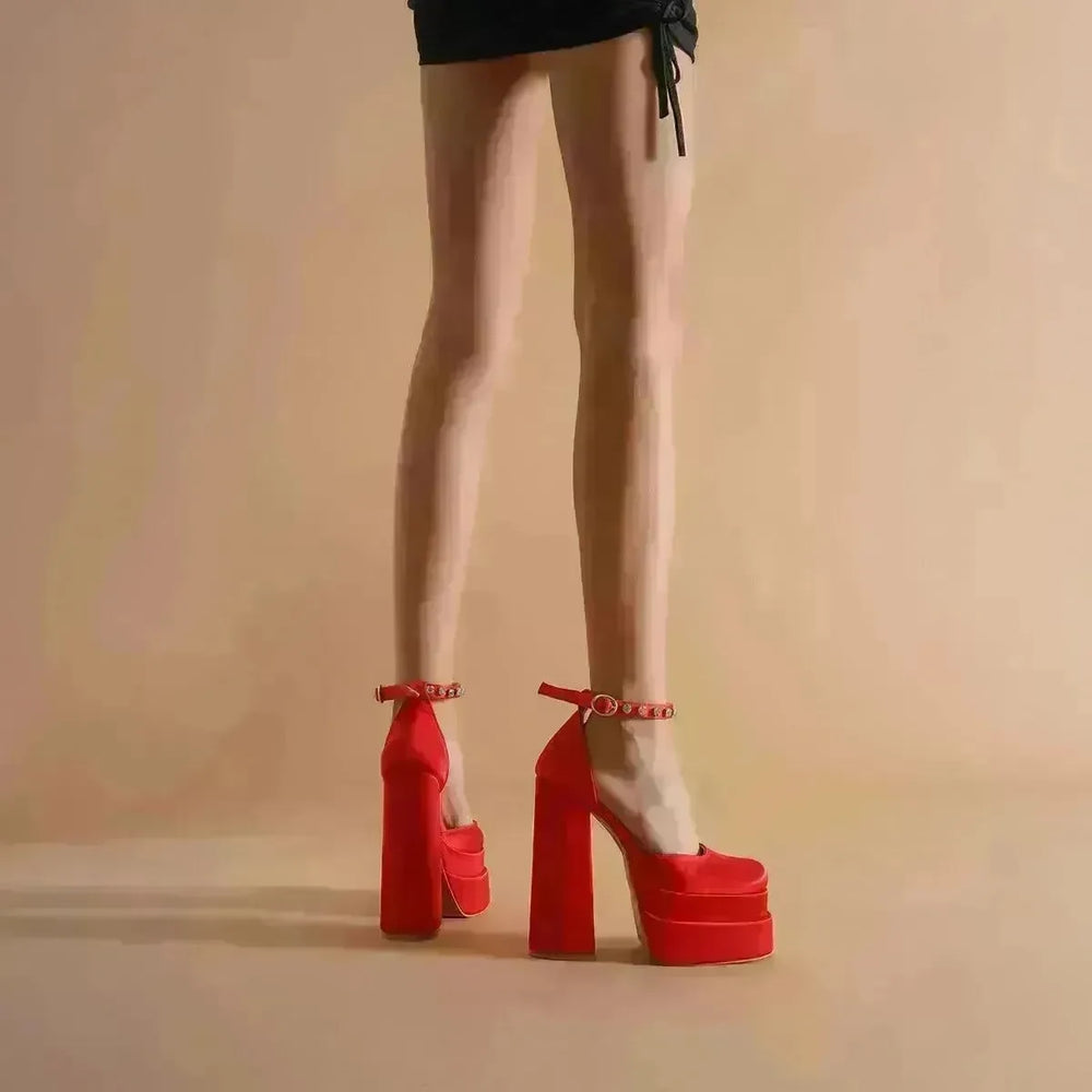 New Fashion 14cm Rhinestone Platform High Heels for Women model - EX-STOCK CANADA