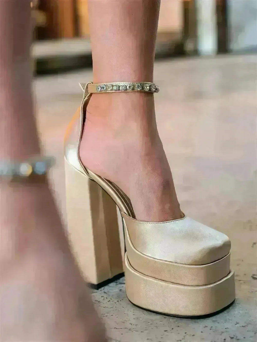 New Fashion 14cm Rhinestone Platform High Heels for Women model - EX-STOCK CANADA