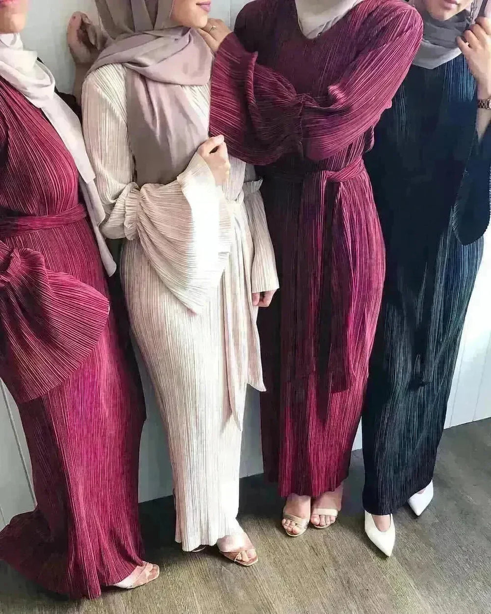 New Fashion Pleated Long Skirt Arab Dress - EX-STOCK CANADA