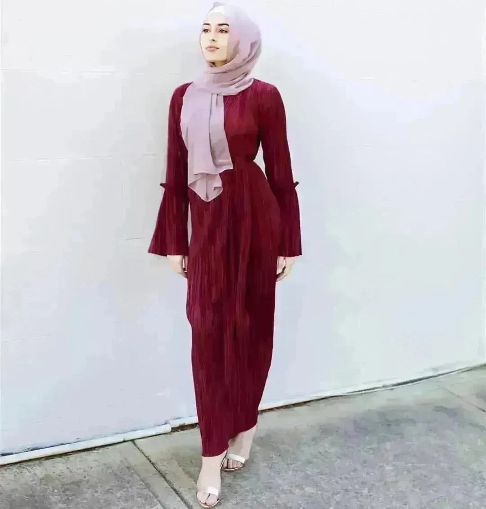 New Fashion Pleated Long Skirt Arab Dress - EX-STOCK CANADA