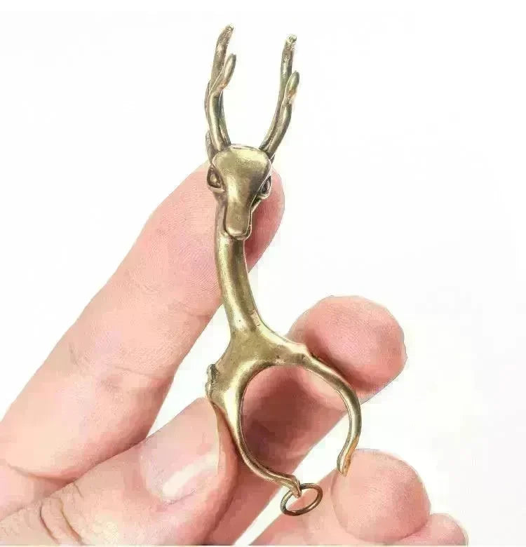 New Lucky Deer Anti-finger Smoked Yellow Release Finger Copper Ring - EX-STOCK CANADA