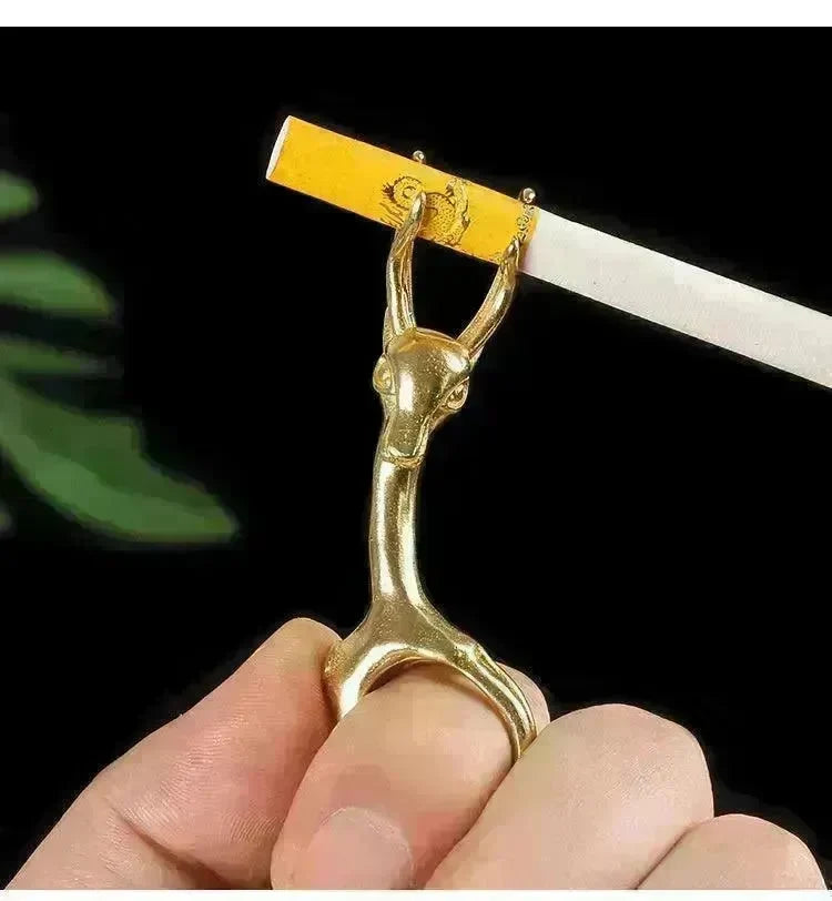 New Lucky Deer Anti-finger Smoked Yellow Release Finger Copper Ring - EX-STOCK CANADA