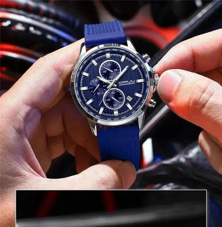 New Men's Silicone Strap Six-pin Steel Strap Business Casual Watch for Men - EX-STOCK Canada