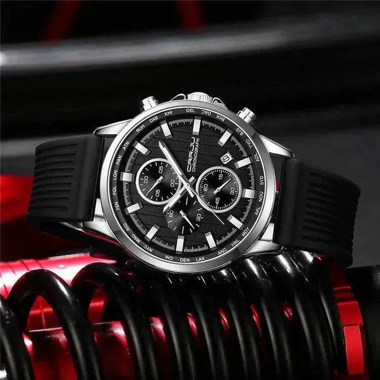 New Men's Silicone Strap Six-pin Steel Strap Business Casual Watch for Men - EX-STOCK Canada