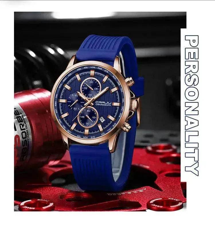 New Men's Silicone Strap Six-pin Steel Strap Business Casual Watch for Men - EX-STOCK Canada