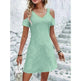 New Off-shoulder Short-sleeved Dress Fashion Summer Slimming A-line Dresses Casual Holiday Beach Dress For Womens Clothing - EX-STOCK CANADA