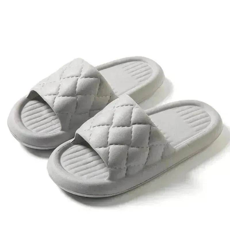 New Rhombus Home Slippers Summer Non-slip Floor Bathroom Slipper Lightweight Simple House Shoes For Women Men - EX-STOCK Canada