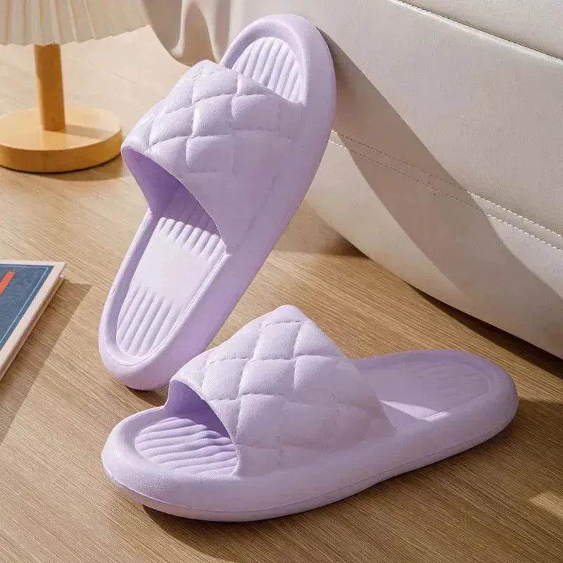 New Rhombus Home Slippers Summer Non-slip Floor Bathroom Slipper Lightweight Simple House Shoes For Women Men - EX-STOCK Canada