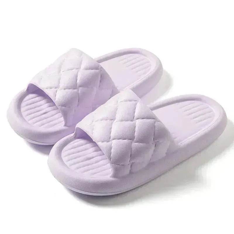 New Rhombus Home Slippers Summer Non-slip Floor Bathroom Slipper Lightweight Simple House Shoes For Women Men - EX-STOCK Canada
