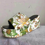 New Round Toe Wedge Embroidered Classic Embroidery Slippers For Women - EX-STOCK Canada
