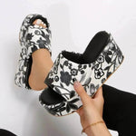 New Round Toe Wedge Embroidered Classic Embroidery Slippers For Women - EX-STOCK Canada