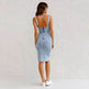 New U-neck Suspender Denim Dress Summer Casual Tight Slim Fit Dresses With Slit Design Womens Clothing - EX-STOCK Canada