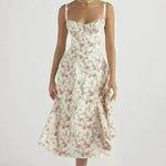 New Women's Floral Print Dress With Straps - EX-STOCK CANADA