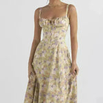 New Women's Floral Print Dress With Straps - EX-STOCK CANADA
