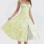 New Women's Floral Print Dress With Straps - EX-STOCK CANADA