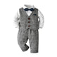 Newborn Baby Boy Gentleman Tuxedo Bow Tie Single-breasted Vest Long Sleeve Children Clothing - EX-STOCK Canada