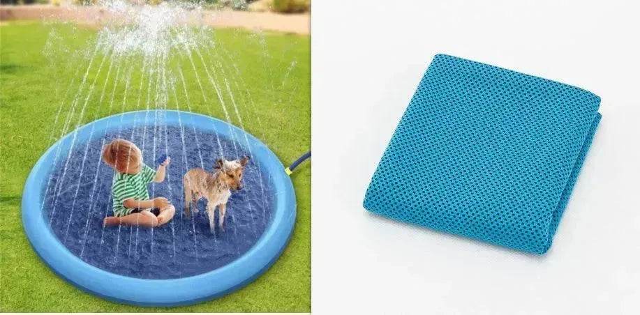Non-Slip Splash Pad For Kids And Pet Dog Pool Summer Outdoor Water Toys Fun Backyard Fountain Play Mat - EX-STOCK Canada